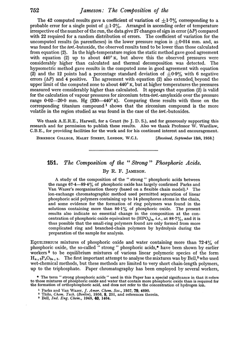 151. The composition of the “strong” phosphoric acids