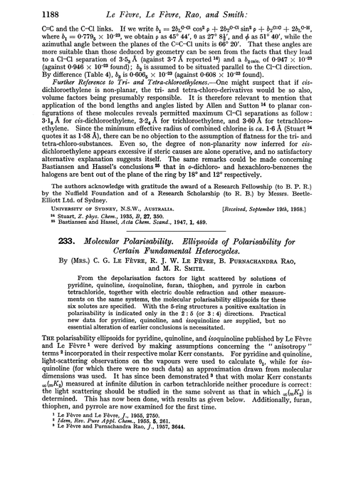 233. Molecular polarisability. Ellipsoids of polarisability for certain fundamental heterocycles