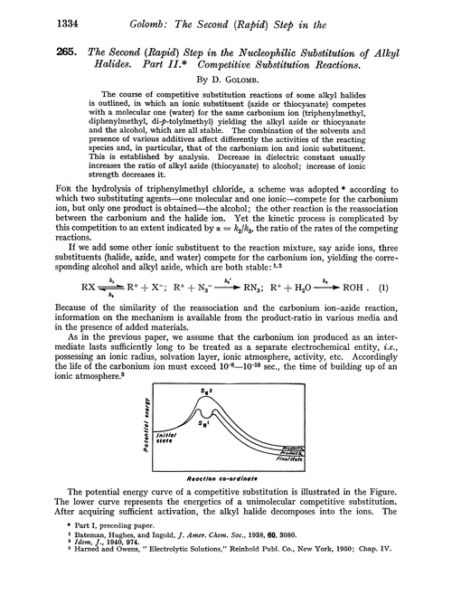 265. The second (rapid) step in the nucleophilic substitution of alkyl halides. Part II. Competitive substitution reactions