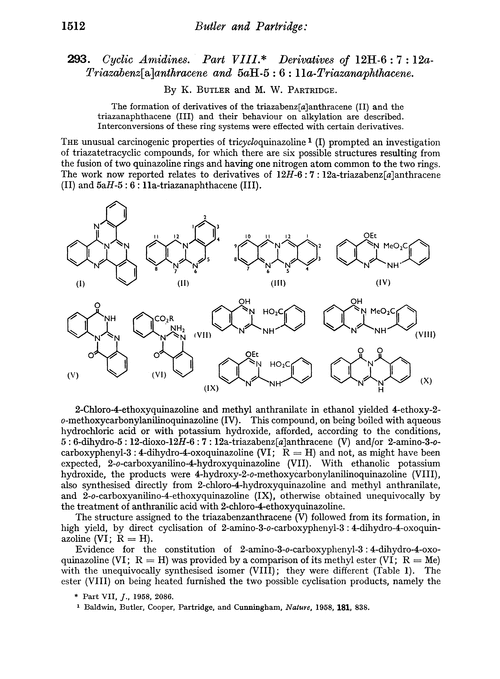 293. Cyclic amidines. Part VIII. Derivatives of 12H-6 : 7 : 12a- triazabenz[a]anthracene and 5aH-5 : 6 : 11a-triazanaphthacene