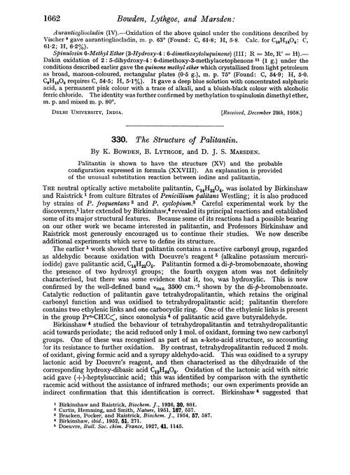 330. The structure of palitantin