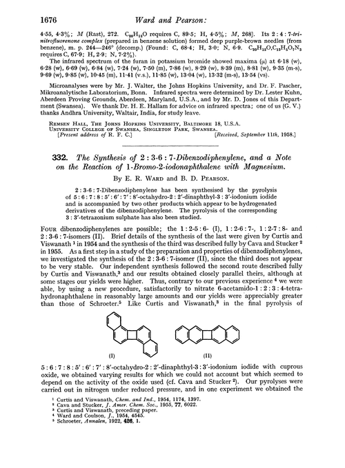 332. The synthesis of 2 : 3-6 : 7-dibenzodiphenylene, and a note on the reaction of 1-bromo-2-iodonaphthalene with magnesium