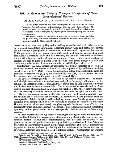 356. A quantitative study of homolytic methylation of some monosubstituted benzenes
