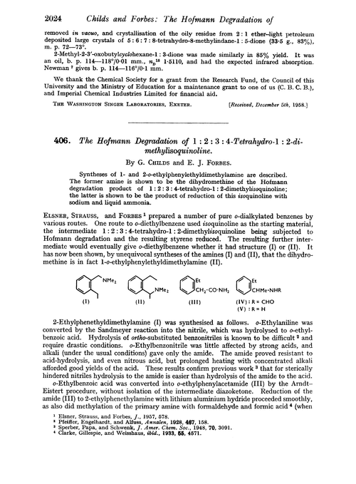 406. The Hofmann degradation of 1 : 2 : 3 : 4-tetrahydro-1 : 2-dimethylisoquioline