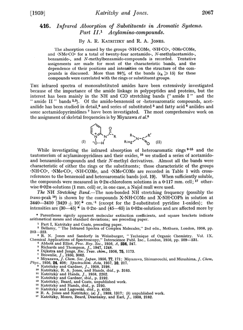 416. Infrared absorption of substituents in aromatic systems. Part II. Acylamino-compounds