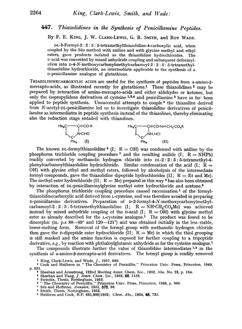 447. Thiazoloidines in the synthesis of penicillamine peptides