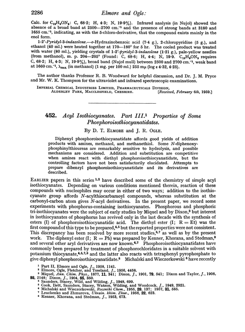 452. Acyl isothiocyanates. Part III. Properties of some phosphoroisothiocyanatidates