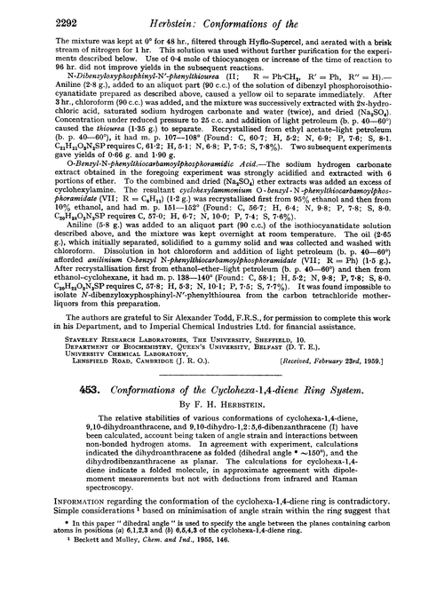 453. Conformations of the cyclohexa-1,4-dience ring system