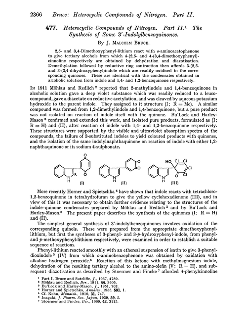 477. Heterocyclic compounds of nitrogen. Part II. The synthesis of some 3′-indolylbenzoquinones