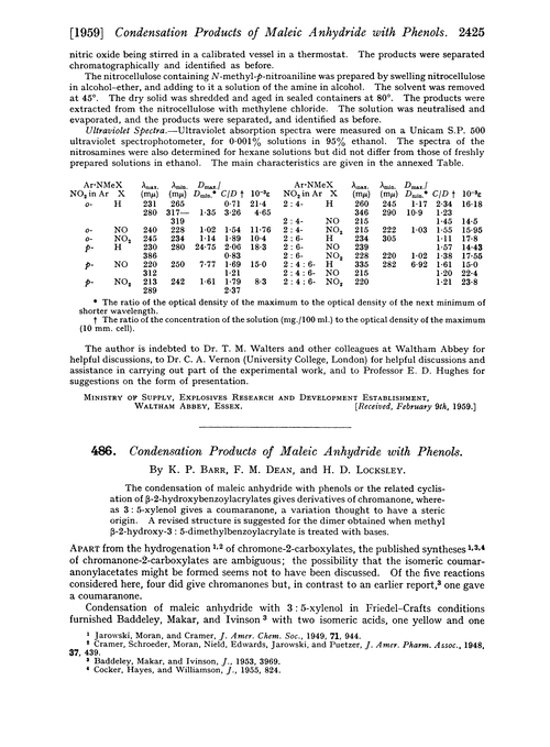 486. Condensation products of maleic anhydride with phenols