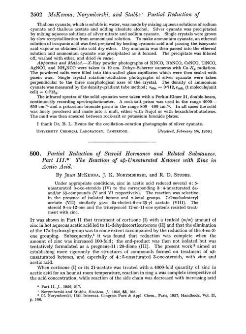 500. Partial reduction of steroid hormones and related substances. Part III. The reaction of αβ-unsaturated ketones with zinc in acetic acid