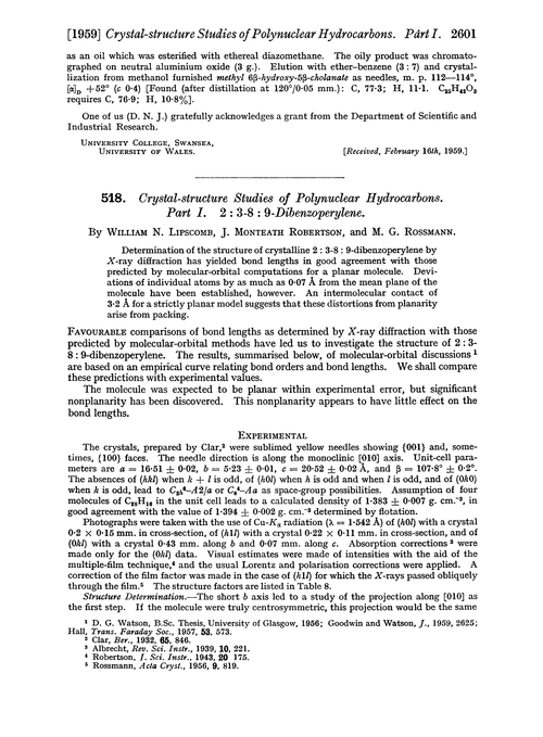 518. Crystal-structure studies of polynuclear hydrocarbons. Part I. 2 : 3-8 : 9-dibenzoperylene