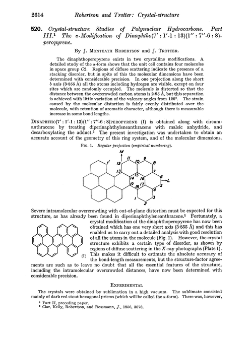 520. Crystal-structure studies of polynuclear hydrocarbons. Part III. The α-modification of dinaphtho(7′ : 1′-1 : 13)(1″ : 7″-6 : 8)-peropyrene
