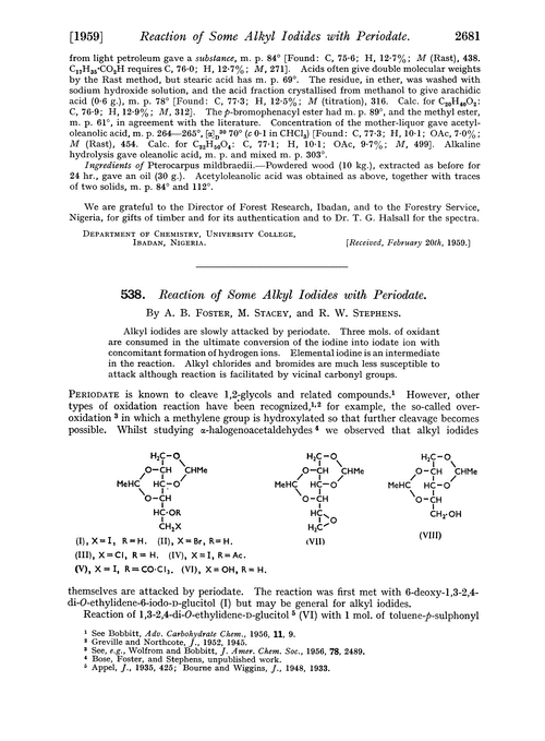 538. Reaction of some alkyl iodides with periodate