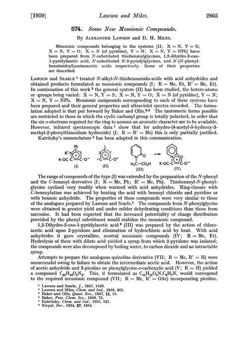 574. Some new mesoionic compounds