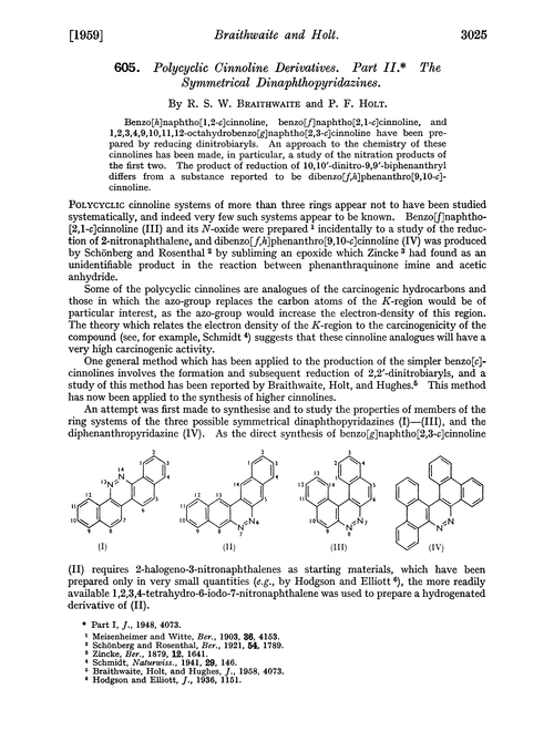 605. Polycyclic cinnoline derivatives. Part II. The symmetrical dinaphthopyridazines