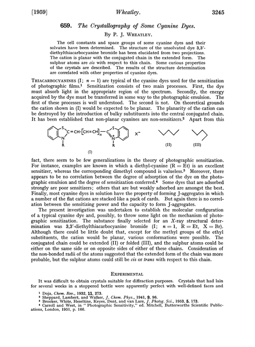 659. The crystallography of some cyanine dyes