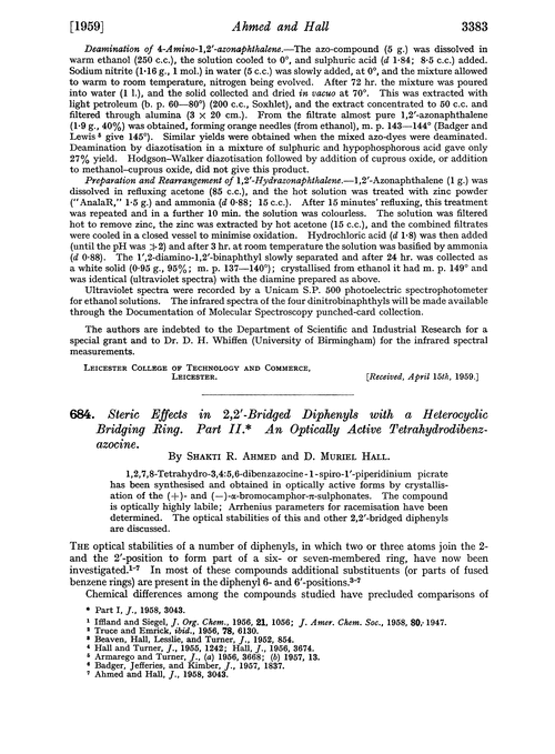 684. Steric effects in 2,2′-bridged diphenyls with a heterocyclic bridging ring. Part II. An optically active tetrahydrodibenz-azocine