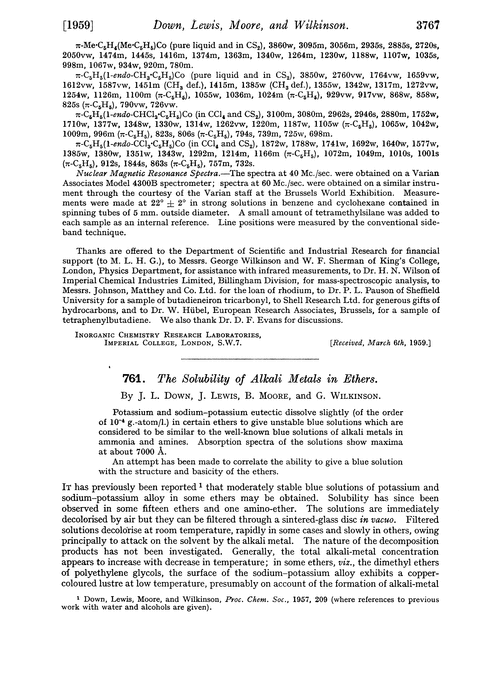 761. The solubility of alkali metals in ethers