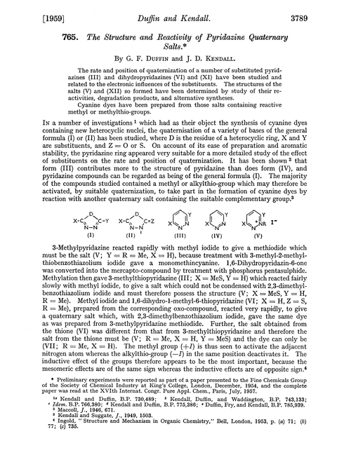 765. The structure and reactivity of pyridazine quaternary salts