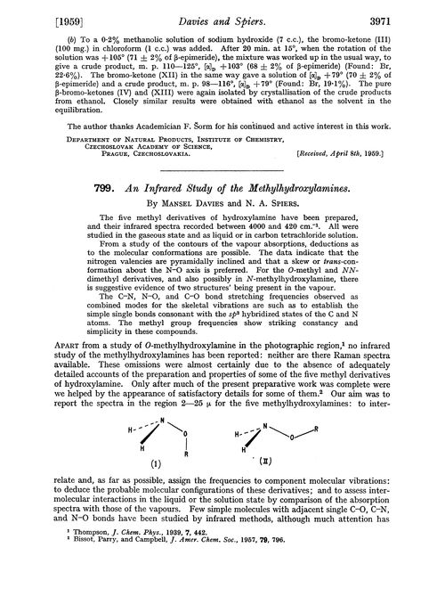 799. An infrared study of the methylhydroxylamines