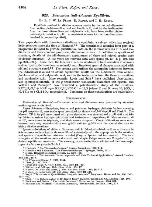 823. Diazonium salt–diazoate equilibria