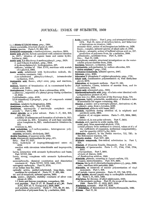 Journal: index of subjects, 1959