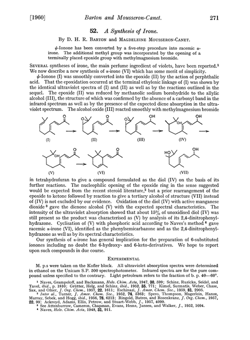 52. A synthesis of irone