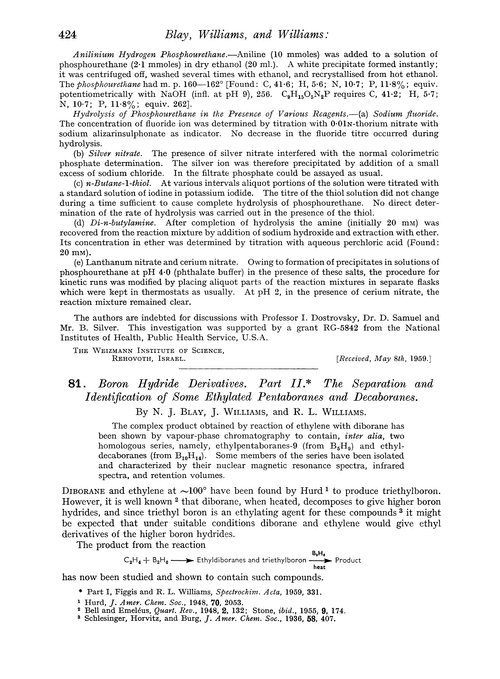 81. Boron hydride derivatives. Part II. The separation and identification of some ethylated pentaboranes and decaboranes