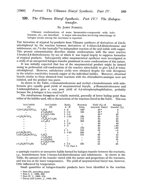 120. The Ullmann biaryl synthesis. Part IV. The halogen-transfer
