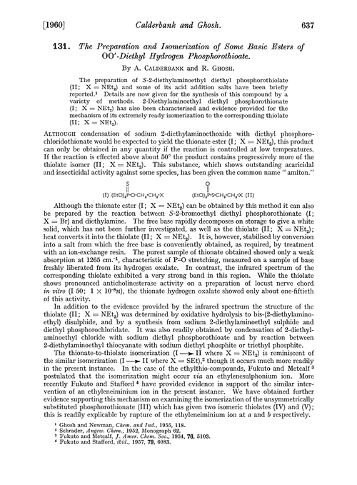 131. The preparation and isomerization of some basic esters of oo′-diethyl hydrogen phosphorothioate