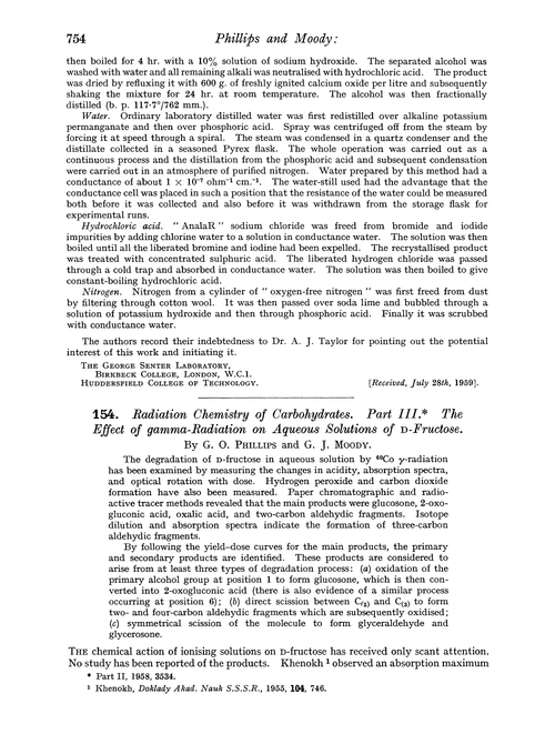 154. Radiation chemistry of carbohydrates. Part III. The effect of gamma-radiation on aqueous solutions of D-fructose