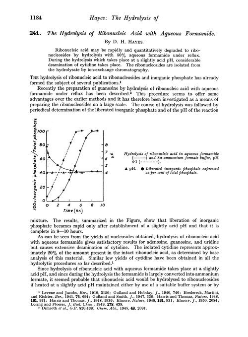 241. The hydrolysis of ribonucleic acid with aqueous formamide