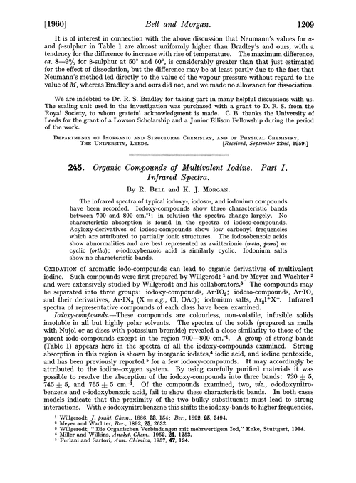 245. Organic compounds of multivalent iodine. Part I. Infrared spectra