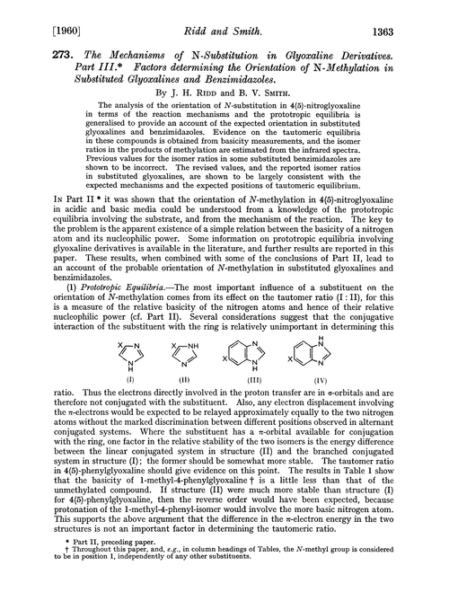 273. The mechanisms of N-substitution in glyoxaline derivatives. Part III. Factors determining the orientation of N-methylation in substituted glyoxalines and benzimidazoles