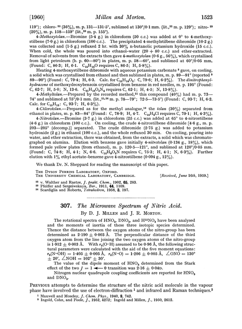 307. The microwave spectrum of nitric acid