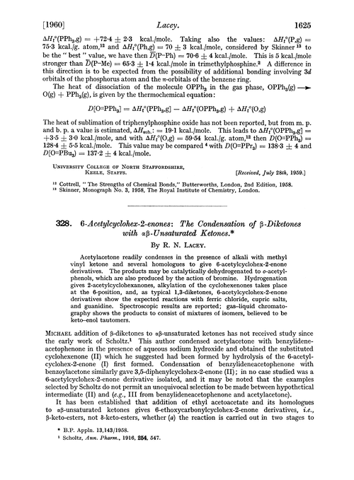 328. 6-Acetylcyclohex-2-enones: the condensation of β-diketones with αβ-unsaturated ketones