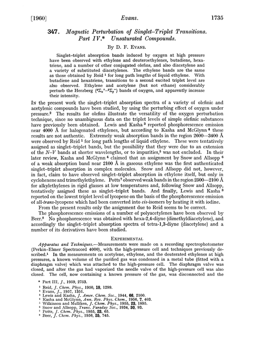 347. Magnetic perturbation of singlet–triplet transitions. Part IV. Unsaturated compounds