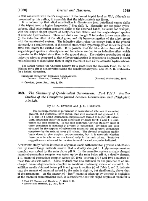 348. The chemistry of quadrivalent germanium. Part VII. Further studies of the complexes formed between germanium and polyhydric alcohols