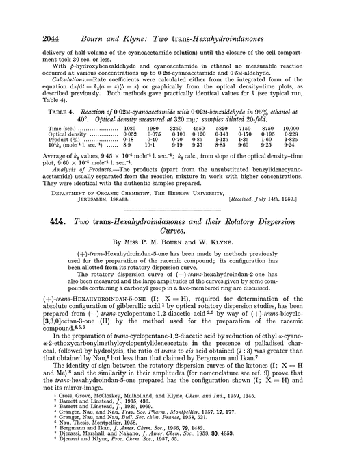 414. Two trans-hexahydroindanones and their rotatory dispersion curves