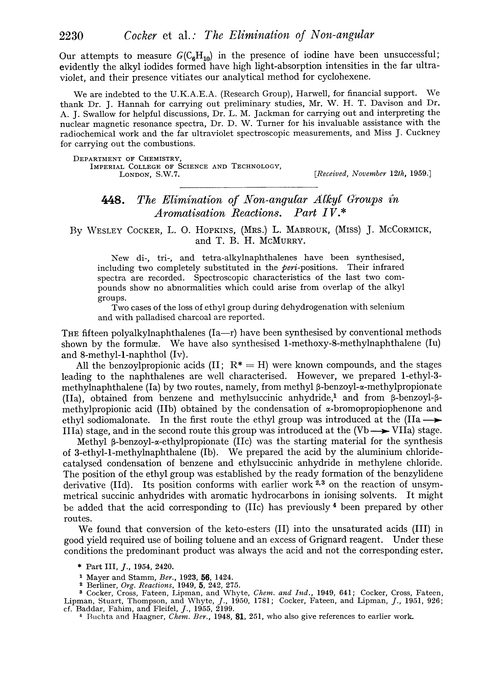 448. The elimination of non-angular alkyl groups in aromatisation reactions. Part IV