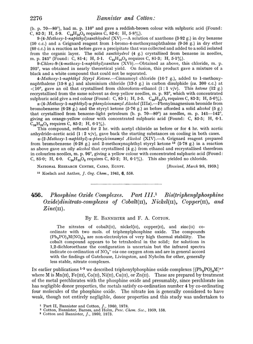 456. Phosphine oxide complexes. Part III. Bis(triphenylphosphine oxide)dinitrato-complexes of cobalt(II), nickel(II), copper(II), and zinc(II)