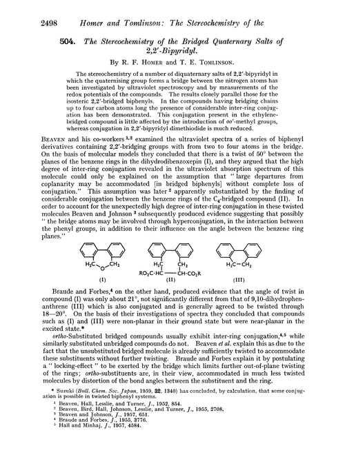 504. The stereochemistry of the bridged quaternary salts of 2,2′-bipyridyl