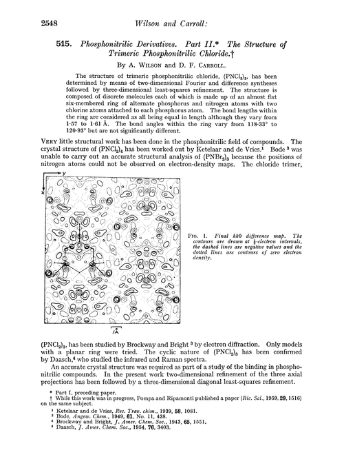 515. Phosphonitrilic derivatives. Part II. The structure of trimeric phosphonitrilic chloride