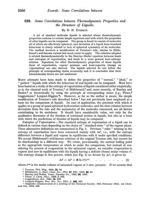 519. Some correlations between thermodynamic properties and the structure of liquids