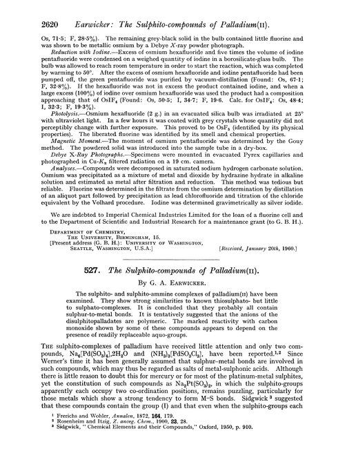 527. The sulphito-compounds of palladium(II)