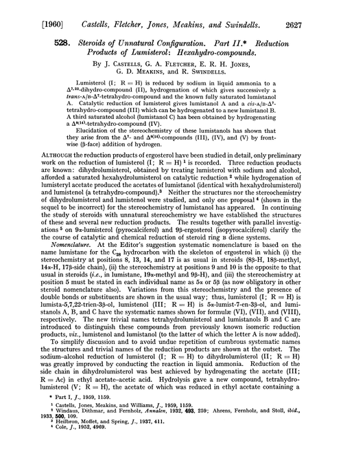 528. Steroids of unnatural configuration. Part II. Reduction products of lumisterol: hexahydro-compounds