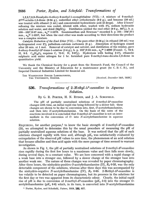 536. Transformations of 2-methyl-Δ2-oxazoline in aqueous solution