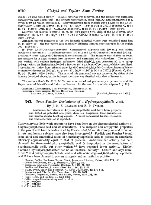 543. Some further derivatives of 4-hydroxyisophthalic acid