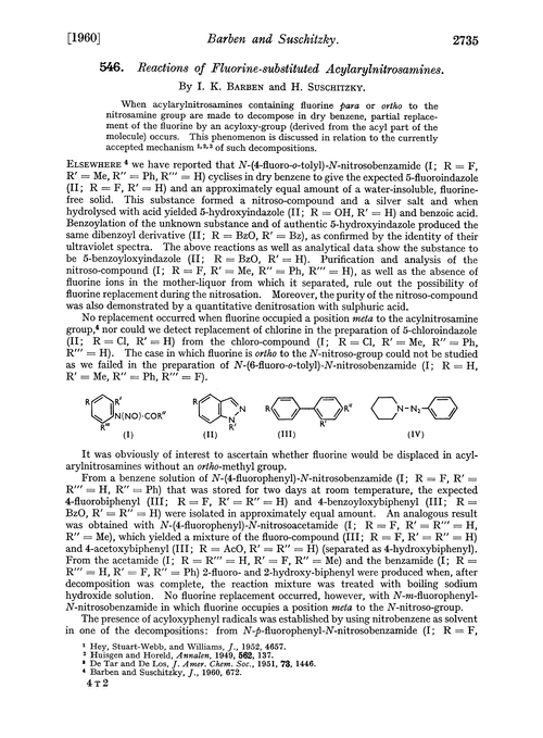 546. Reactions of fluorine-substituted acylarylnitrosamines